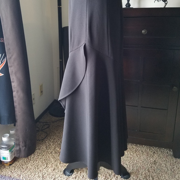 Calvin Klein black fluted flutter formal dress - Picture 6 of 8